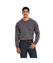 Ariat FR Air Crew Henley | Charcoal Heather 